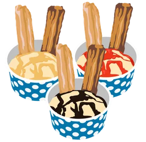 The Snowy Churro Ice Cream and Churros Combo Cup